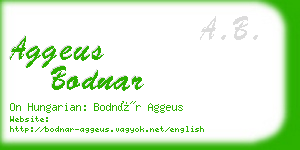 aggeus bodnar business card